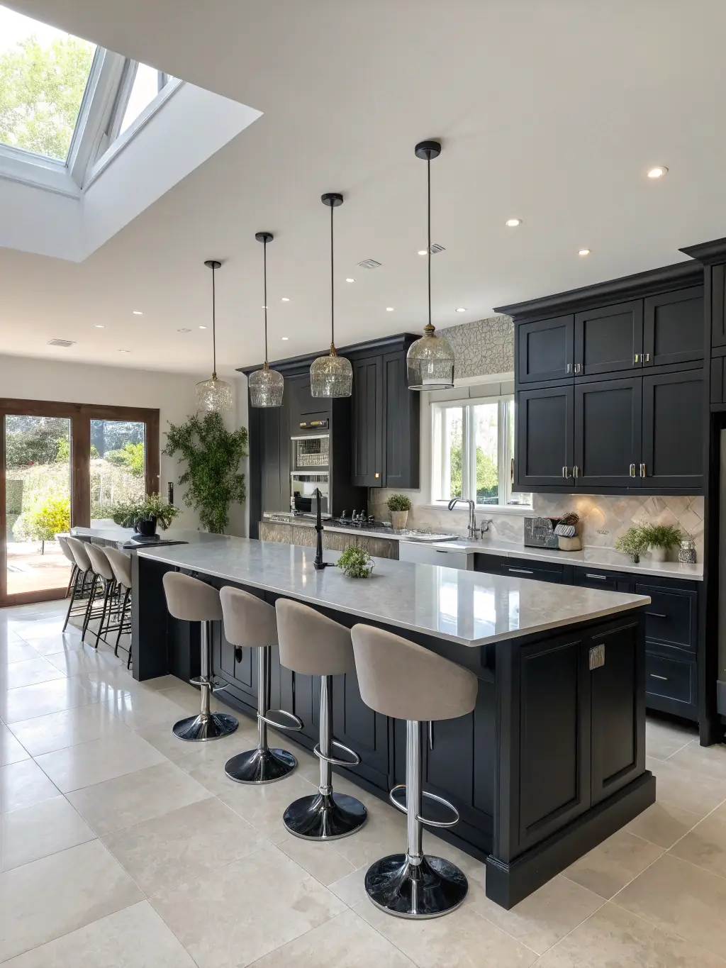 A high-resolution photo showcasing a recently completed kitchen remodel by Jaar & Co., featuring modern appliances, custom cabinetry, and elegant countertops.